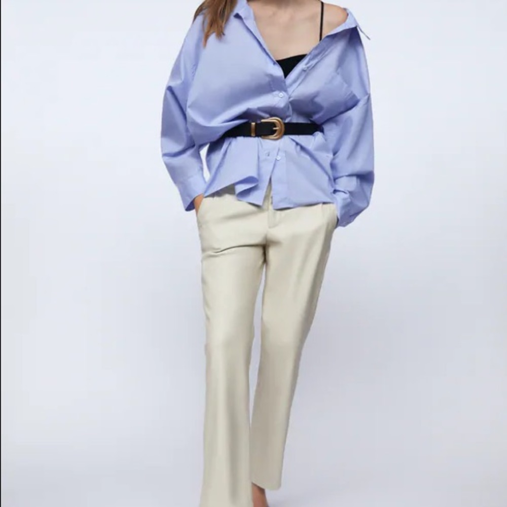 Zara high waist faux leather pants